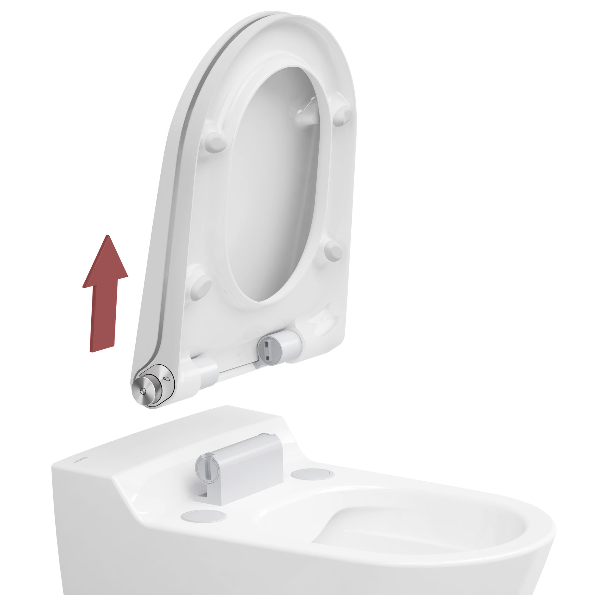 Bidet Abattant WC avec bidet Douche/WC V/O/D Forme pour toilettes intimes Forme en D 